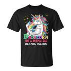 Dadacorn Muscle Unicorn Familienmatching Für Papa-Liebhaber T-Shirt