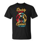 Daddy By Day Gamer Bei Nacht Lustige Papa Witze Gamingintage T-Shirt