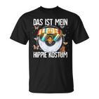 Das Ist Mein Hippie Costume 60S 70S Costume Black T-Shirt