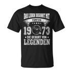 Das Leben Beginnt Mit Fifty 1973 Die Geburton Legenden T-Shirt