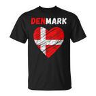 Denmark Flag Holiday Denmark Heart Danish Flag T-Shirt