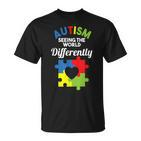 Die Welt Anders Sehen Das Awareness Für Autismus T-Shirt