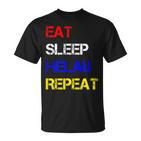 Eat Sleep Helau Repeat Fastnacht Mainz Party Celebrations T-Shirt