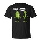 Frosch Macht Quark Diät Magerquark Wortspiel Schwarzes T-Shirt