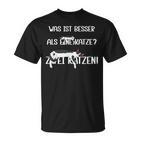 Was Ist Besser Als Eine Katze Zwei Katzen German T-Shirt