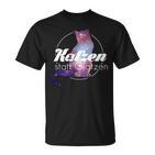 Galaktisches Katzen T-Shirt mit Spruch, Raumfahrer Katze Tee