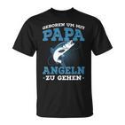 Geboren Um Mit Papa Fishing Zu Gehen Saying Angler  T-Shirt