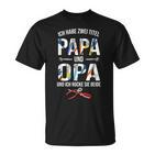 With German Wording “Ich Habe Zwei Titel Papa Und Opa Und Ich Rocke Sie Beide” T-Shirt
