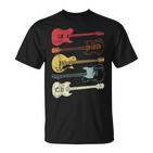 Guitarras Músico Retro Vintage Regalo Camiseta Camiseta unisex