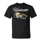 Habicht Motorrad Vintage Design Schwarzes T-Shirt, Retro Biker Tee
