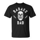 Herren Badass Dad Coolatertag Papa Schädel T-Shirt