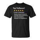 Herren Bester Tiefbauer Spruch Lustig Beruf Prüfung T-Shirt