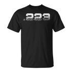 Herren Grafik T-Shirt '222' in Distressed-Optik – Schwarz