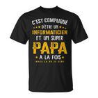 Herren Papa Informatiker Geschenk Lustig Humoratertag T-Shirt