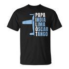 Herren Papa Pilot Phonetisches Alphabet Für Papa Pilotenater Flieger T-Shirt