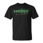 Herren-T-Shirt Entropy Happens, Grün auf Schwarz, Wissenschafts-Design