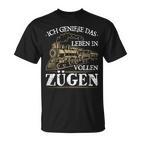 Ich Genieße Das Leben In Vollen Zugen Rahn Lok Commuter T-Shirt