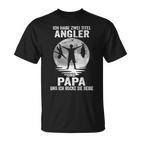 Ich Habe Zwei Titel Angler Papa Angeling Father's Day  T-Shirt