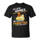 Ich Liebe Hühner Frühstücks-Shirt, Witziges Bauernhof Tee