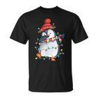 Lustiger Pinguin Weihnachten Dabbing Black T-Shirt