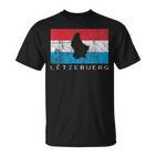 Luxembourg Flag Outline Silhouette Benelux Letzebuerg T-Shirt