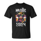 Malle 2024 Affe König Mallorca Crew Bier Urlaub Spruch T-Shirt