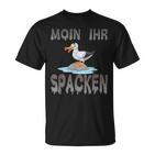 Moin Ihr Spacken Norden Seagull Flat German Slogan T-Shirt