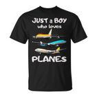 Nur Ein Junge Der Aerplanes Liebe Toddler Pilot Plane T-Shirt