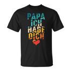 Papa Ich Habe Dich Liebe Father Family Bester Papa T-Shirt