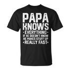 Papa Knows Everythingintage Opa Dad Witzeatertag T-Shirt