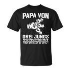 With Papaon Drei Jungs Wie Papa German T-Shirt