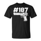 Rapper 187 With Hashtag Ratchet And Gangster Motif T-Shirt