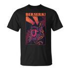 Retro Berserk Grafik T-Shirt in Schwarz, Vintage Anime Design Tee