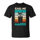 Retro Bulldogge Call Me Master T-Shirt, Coole Hunde Liebhaber Mode