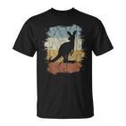 Retro Vintage Kangaroo Silhouette Funky Bag Animal T-Shirt