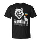 Rudelführer Wolf Head Father's Day Rudel Dadintage Dad Wolf T-Shirt