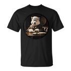 Samojede Englischer Gentleman Lustiger Hund Viktorianisch T-Shirt