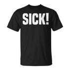 Schwarzes Grafik-T-Shirt SICK!, Aufdruck Design für Jugendliche