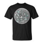 Schwarzes Herren-T-Shirt mit 3D-Disco-Kugel-Design, Party-Outfit