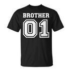 Schwarzes T-Shirt Brother 01, Sportliches Design für Brüder