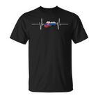 Slovakia Slovakia Heartbeat Ecg Vintage Flag Slovakia T-Shirt