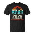 Team Papa Tochter Zwei Kinderatertag Bester Super Papa T-Shirt