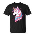 Trans Pride Einhorn Lgbt-Trans-Alliierter Black T-Shirt