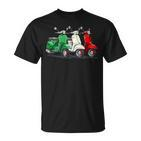 Tricolore Mit Italienischer Flagge Italienischer Roller T-Shirt