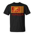 Venezianisches Löwen-Motiv Herren T-Shirt, Venedig-Themen Tee