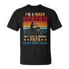 Vintage-Retro Ich Bin Ein Biker Papa Definitioniel Cooler T-Shirt