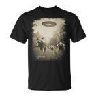 Vintage Waschbär Raccoon Ufo Alien Motiv Tier Waschbär T-Shirt