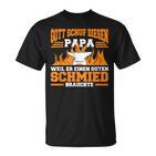 Weapon Schmied Papa Schmiedekunst Forging Hammer T-Shirt