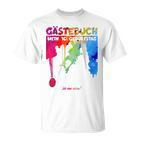 10 Jahre Guestlist 10Th Geburtstag Guest Book T-Shirt