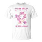 Children's Bye Bye Kindergarten Ich Glitzer In Der Schule Cute Unicorn T-Shirt